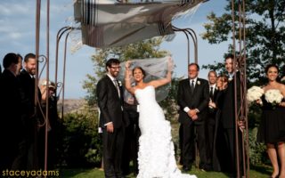 Jewish wedding couple under chuppah in Mission Viejo