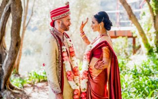 Indian couple on their wedding day